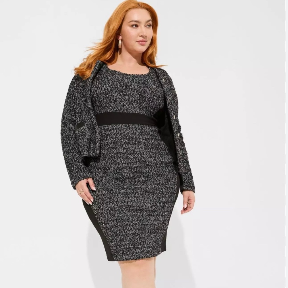 Torrid black and Grey bodycon panel dress